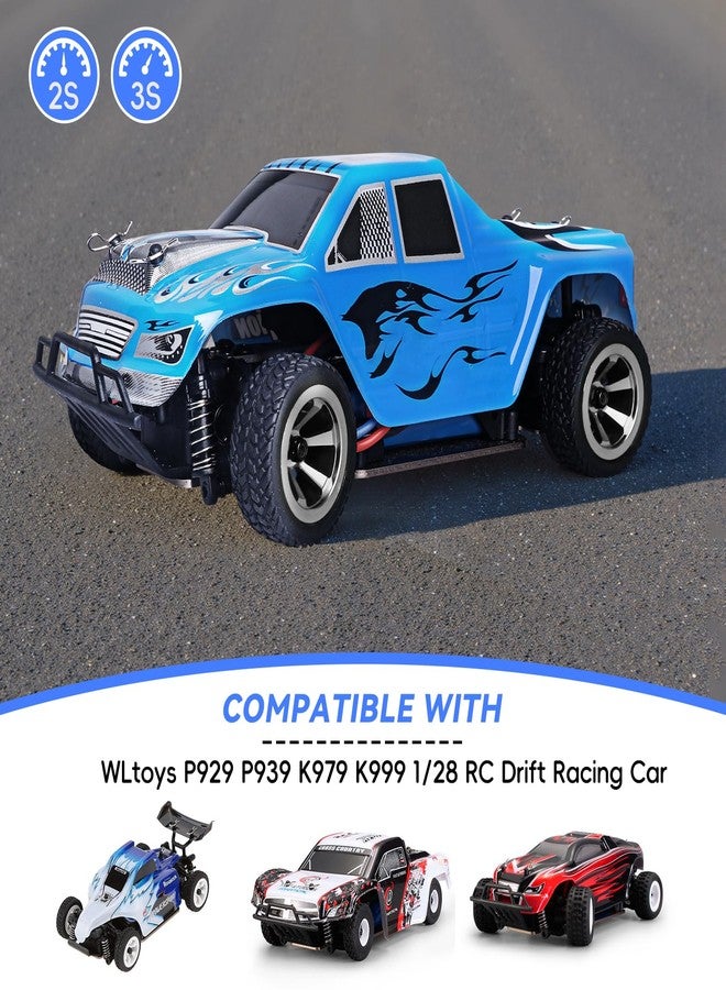 إطارات وعجلات AllinRC RC ملصقة مسبقًا متوافقة مع سيارة WLtoys K969 K989 P929 1/28 RC Drift Racing Car Off Road Buggy (فضية) - Image 5